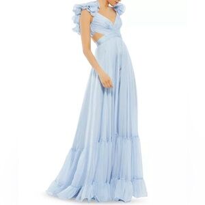 Mac Duggal Rosette Chiffon Gown